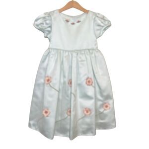 Jenny Annie Dots Girls Special Occasion Embroidered 3D Flower Blue Tulle Dress 5